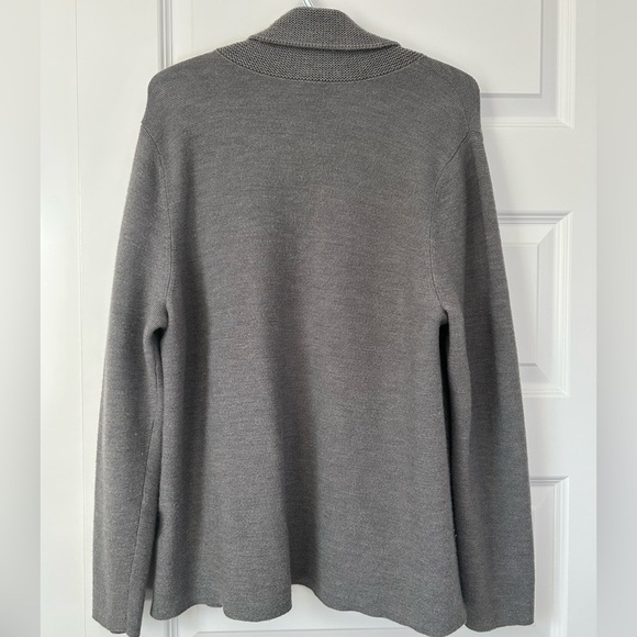 Eileen Fisher 1X Merino Wool Open Front Cardigan - Picture 7 of 8